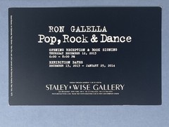 Ron Galella Photography Show Announcement Card 2013 – Pop Rock & Dance