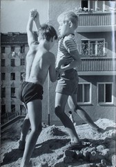 Herbert Kirchener Child Portrait Playing Children Berlin B/W Photography 1959