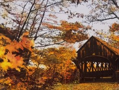 Old Covered Bridge Newry, Maine Framed Photograph Rare Cindy McIntyre Signed