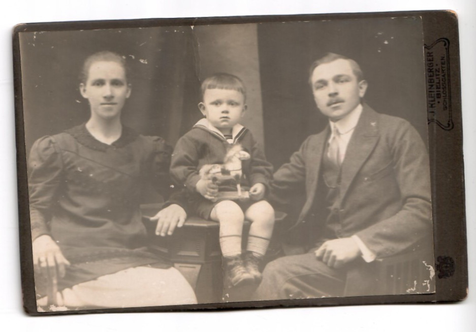 Cabinet Photo * Family, Boy * Horse * Bielsko-Biała around 1910