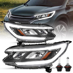Headlight Assembly Replacement W/Bulbs for 2015-2016 Honda CR-V Halogen Headlamp