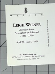 Koufax Strikeout, June 1963 – Leigh Wiener Art Show Announcement Card 1998