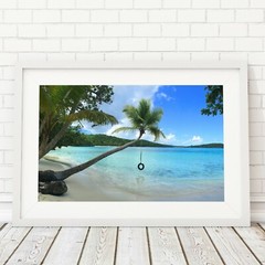 Oppenheimer Beach Tire Swing Photo, St John USVI, Beach Photography Art Print