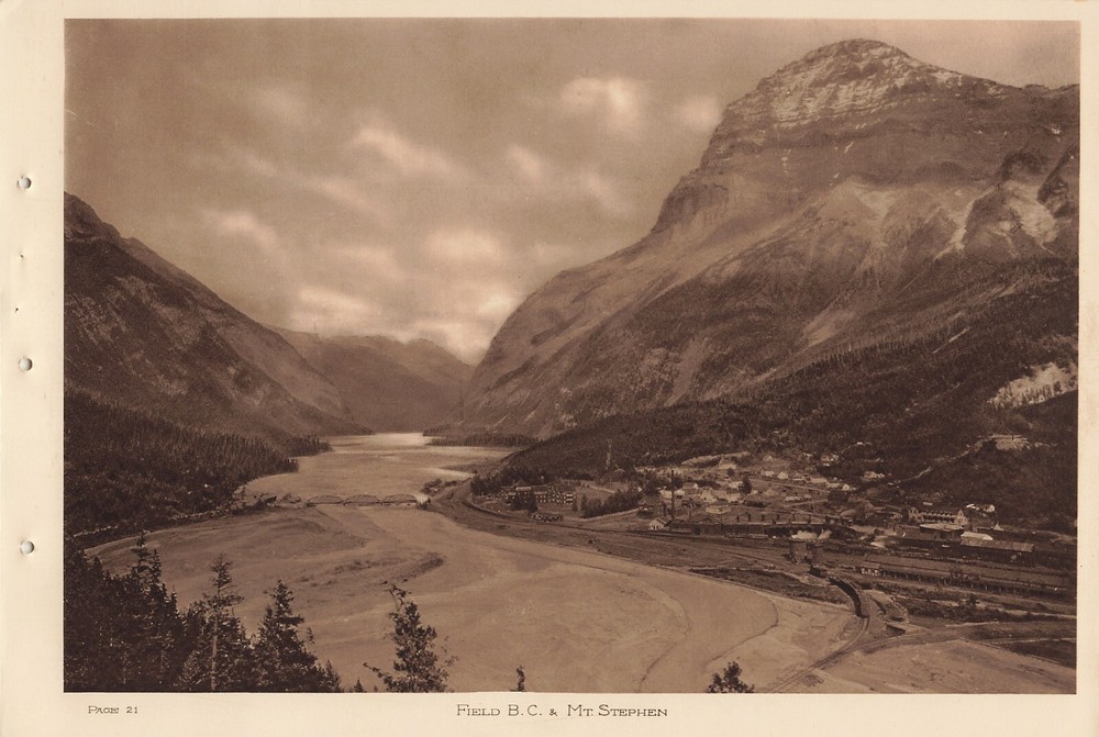 Canadian Rockies Byron Harmon Vandyck Photogravure Field B.C. & Mt. Stephen