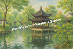 Humble Administrator’s Garden Coloured Pencil Art (AI GENERATED IMAGE)