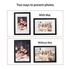 6×8 Picture Frame Black 2 Pack 6 x 8 Wall Gallery Poster Photo Art Print Wood…