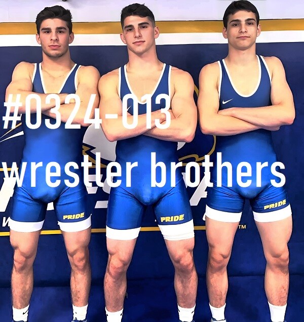 MALE PORTRAIT #0324-013 -athletes series -wrestler brothers – free shipping usa