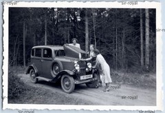 Opel 1.2 liter car motor vehicle and three women – 1930s – photo 9x6cm