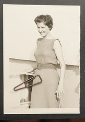 Photo Portrait Young Woman Model Cocktail Dress Short Hair Vintage Designer Picture
