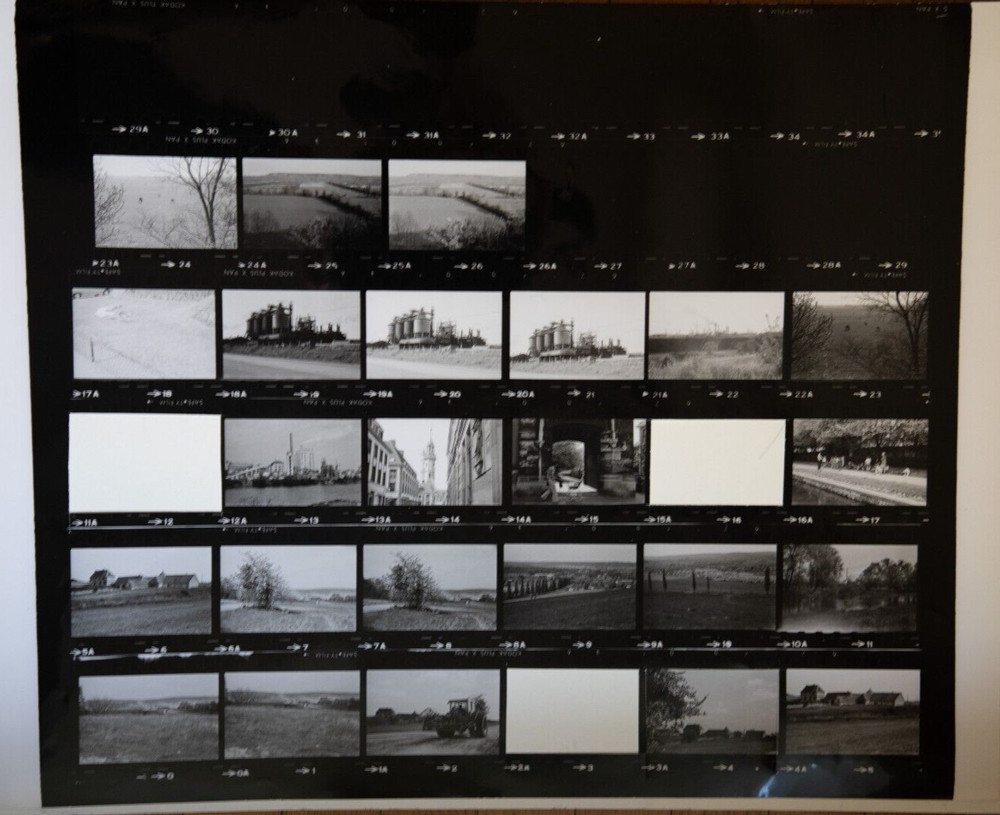 Photo Print Large Contact Sheet 1980 Various Views Normandy 40X50cm