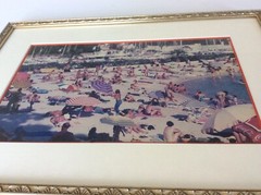 Beverly Hills Estate Find Framed and Matted Beach Seaside Picture