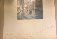 Original antique painting of the “bridge of sighs” in Venice By Umberto Ongania