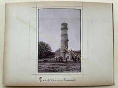 2x orig. Photo circa 1880 Lighthouse Travemünde & Seaside Resort 25.5cm x 19.5cm