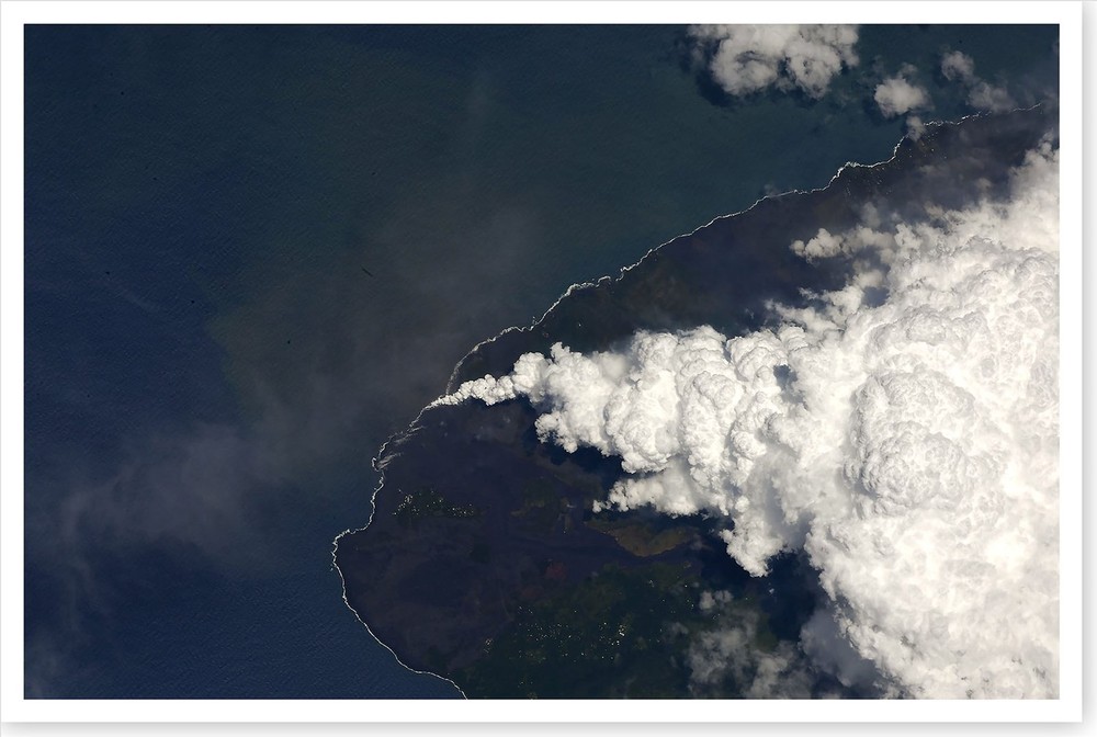 Space Station Photo Of Kilauea Volcano Lava Ocean Entry 2018 Silver Halide Photo