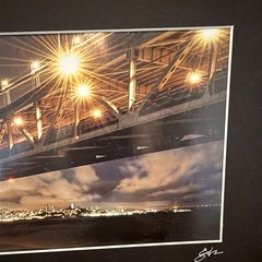 Colin Gift Signed Original Photo San Francisco Bridge Night Matted20x10