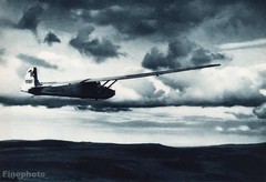 1931 Vintage AVIATION AIRPLANE Glider Cloud Aerial Sky Flying Photo Gravure Art