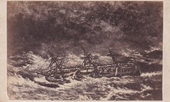 Antikes Foto «HMS Ocean (1862) in the Gale (?)», Sturm, Royal Navy, England, CDV