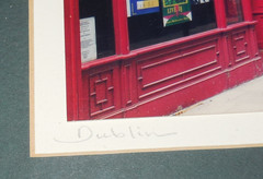 Vtg Original Signed Jani Photo of O’Brians Irish Pub Dublin Street Scene