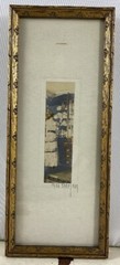 Antique Fred Thompson Colored Photo Print Lady Putting Dishes in Cupboard