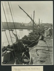 Cadiz Spain fishing boats antique photo
