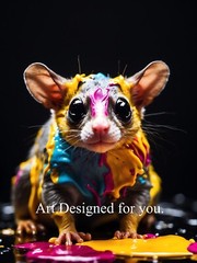 Digital Image Picture Photo Wallpaper Background, Sugar Glider Spilled the Paint