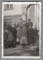 Photo 3x well-heeled family Herzel photo Hann. Coins 1940s (F1224)