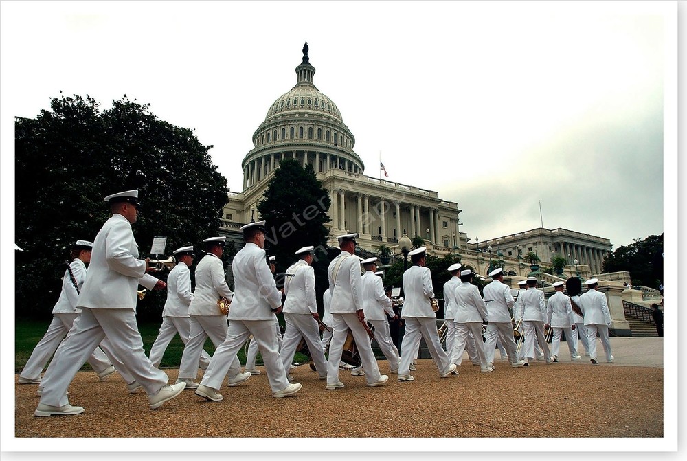 Ronald Reagan State Funeral – US Navy Band At Capitol Silver Halide Photo