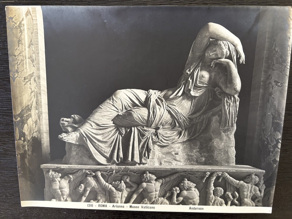 Sleeping Ariadne Sculpture Vatican Original c.1860 Albumen Print James Anderson