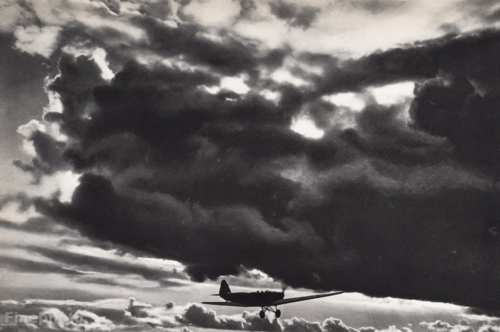 1931 Vintage Print 11×14 AVIATION AIRPLANE ~ Aerial Clouds Flying Photo Gravure
