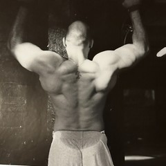 Art Photograph Silver Gelatin Print Janine Gordon Signed 20×24″ B/W Body Builder
