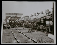 UNION PACIFIC 3714 Locomotive 8×10 Photograph Vtg 50s Railway Railroad Station