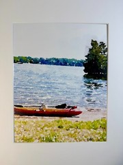Kayaking Digital Watercolor Original Photograph 8 X 10 Matted To 11 X 14 Signed