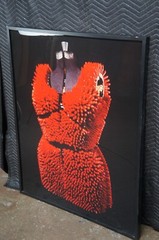 1993 Janet Biggs «Lipstick Dress» Cibachrome Triptych Photographs 108″