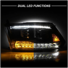 – for 2009-2018 Dodge Ram 1500 10-18 2500 3500 Black LED Signal DRL Dual Project
