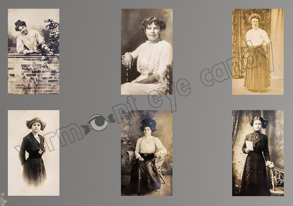 Antique Photos of Beautiful Victorian Women Set of 6 INSTANT DOWNLOAD You Print