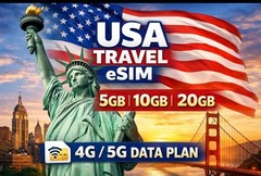 USA Travel eSIM 30GB 30Days 4G/5G Data Plan