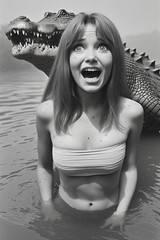 5 ~ 4X6 Glossy HORROR Fine Art ‘ GATOR BAIT ‘ Photo FANTASY Set ! 211359059