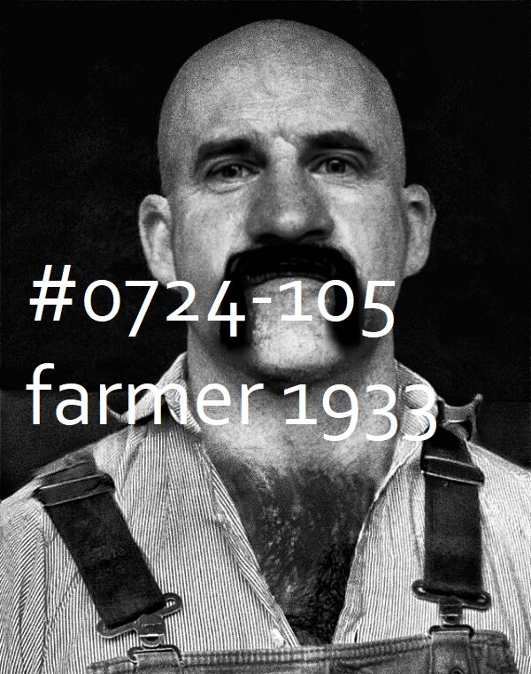 VINTAGE MALE PORTRAIT #0724-105 -farmer 1933- free shipping usa