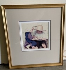 Bill Coleman Amish Photograph No 332, Sharing 463/750, Signed Matted 15” X 14”