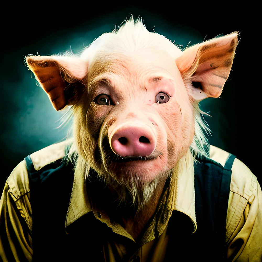 DESIGN ART PHOTO Digital Collage Wallpaper Background Image Pig Human monster