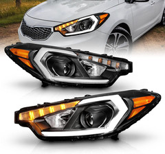 for 2014-2016 Kia Forte W/Led Position Models Projector DRL Light Tube Black Rep