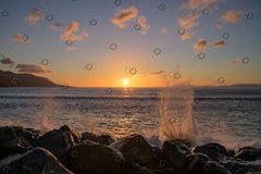 Sunset Digital image picture photo wallpaper Sea Splashes Background, Ireland