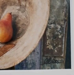 Lenny Lyons Bruno Art Photograph of a Pear in a Bowl Hand Signed Matted 11 x 14″