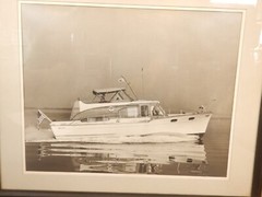 LARGE Vtg 1950s 60s Power Yacht Photograph Richardson Boat Cheaspeake Bay