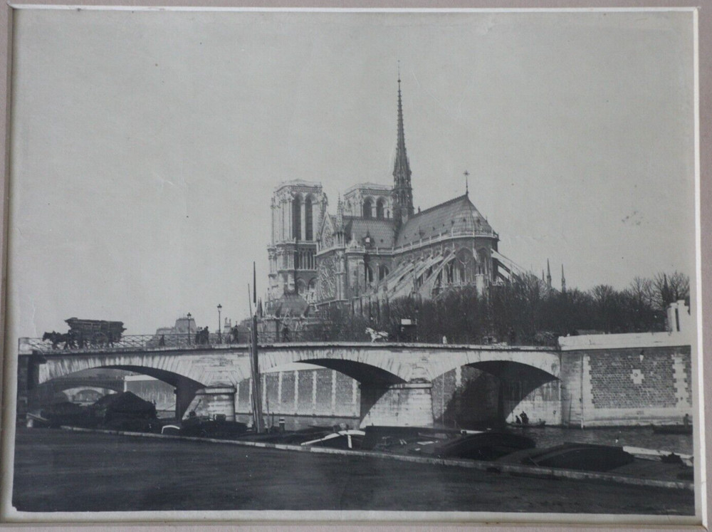 1900 NOTRE DAME DE PARIS 16X22CM SILVER PHOTO PRINT