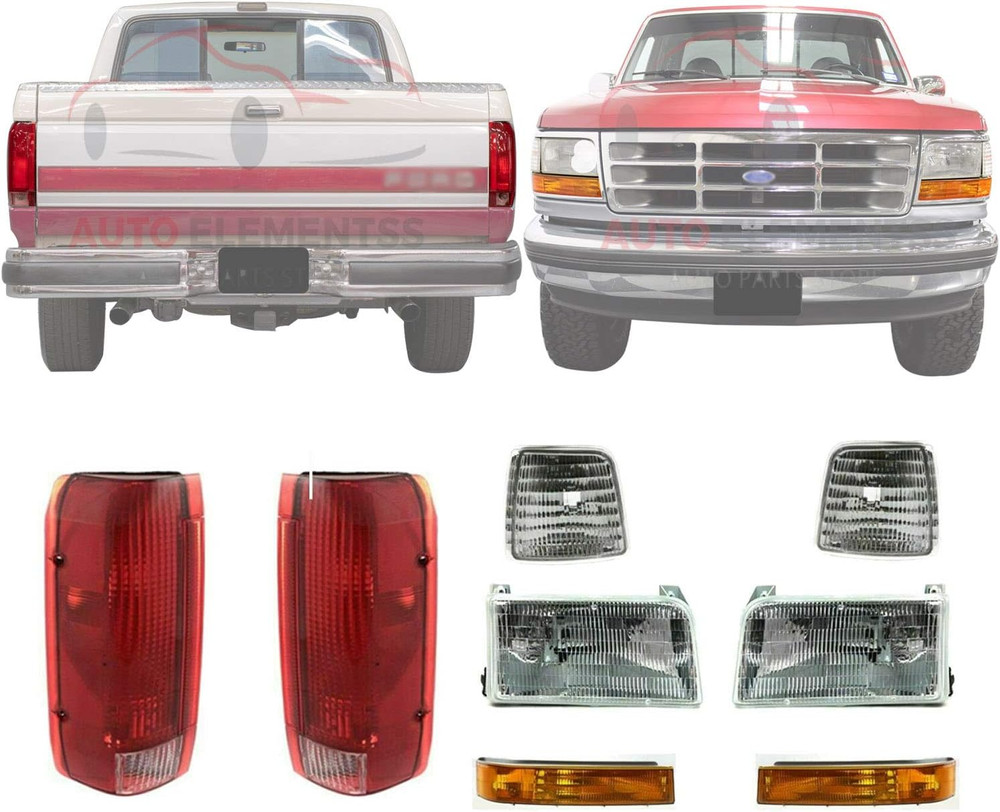 Headlights + Signal & Corner Lights + Tail Lights Kit for 1992-1996 Ford Bronco