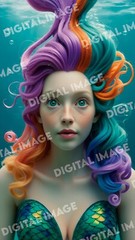 Digital Art Picture Image Photo Wallpaper Background Desktop AI – Mermaid Woman