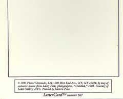 Larry Fink (1941-2023) Art Photo Print Card 1985 LetterCard