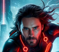Tron Ares 2025 Jared Leto on Light Cycle Movie Metal Sign Wall Art 10″ x 14″