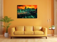 Colorful infrared photograph mounted on board. NOT AI.